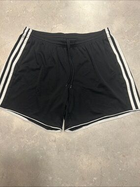 adidas Black Athletic Shorts with White Triple Stripes